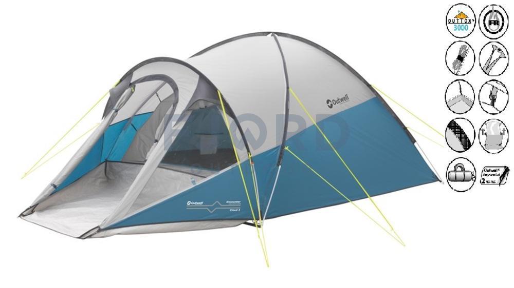 Cloud 3 koepeltent Grijs/Blauw