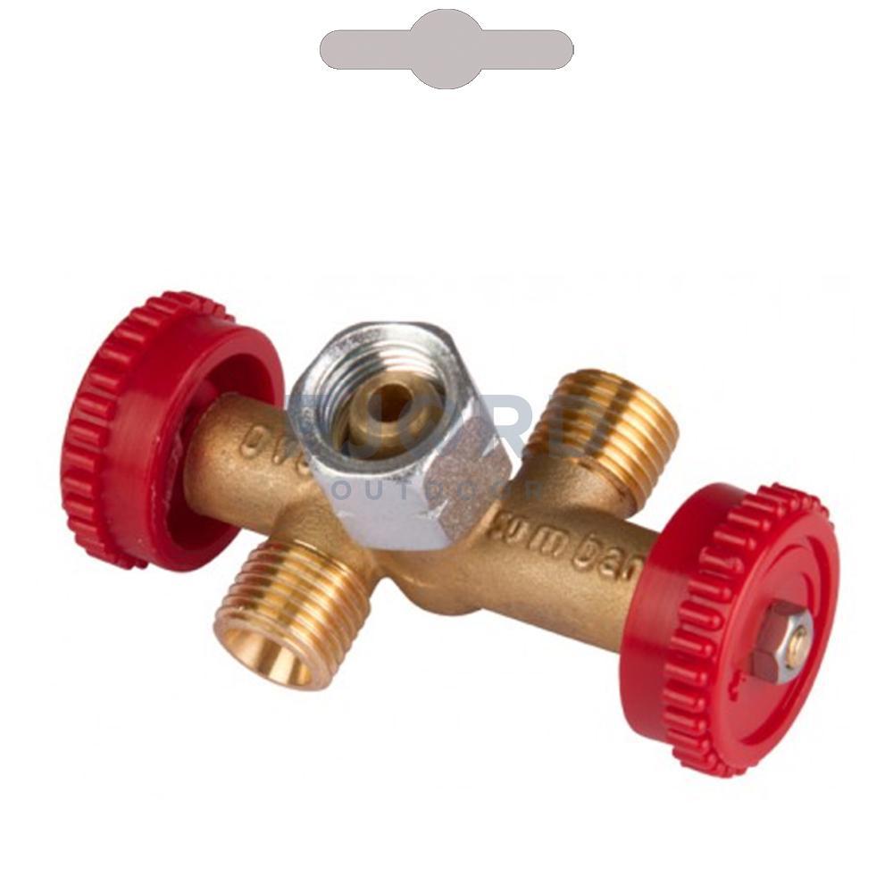 Verdeelkraan 2-weg 1/4 links aansluiting