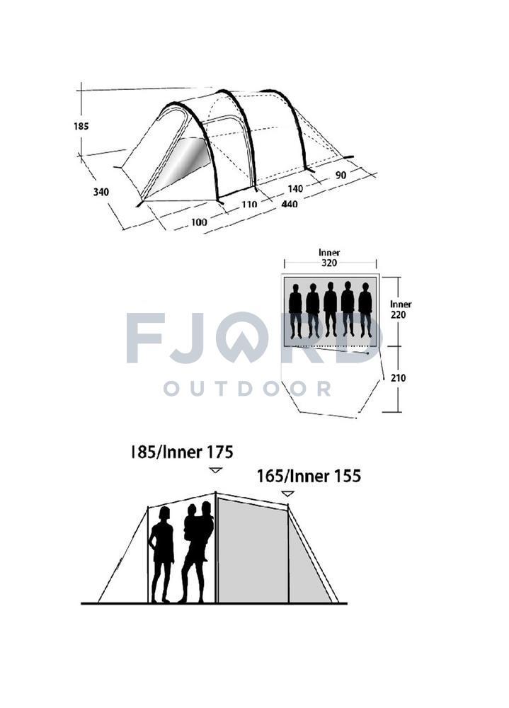Earth 5 tunneltent Grijs/Blauw