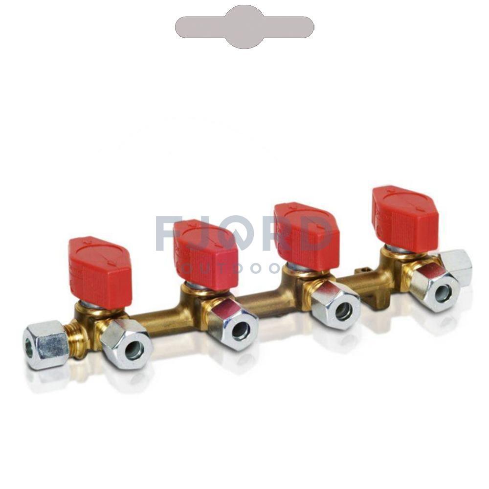 Gasdistributieblok 4-weg