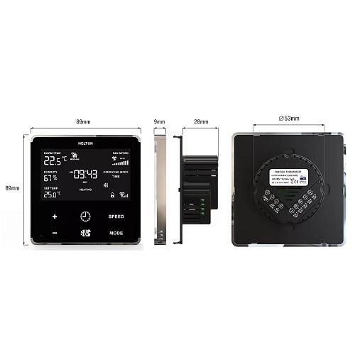Heltun Fan Coil Thermostat Z-Wave Plus Zwart/Zilver
